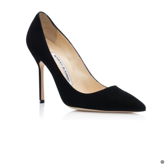 Manolo Blahnik Shoes - Manolo BB Black Suede Pointed Toe Pumps